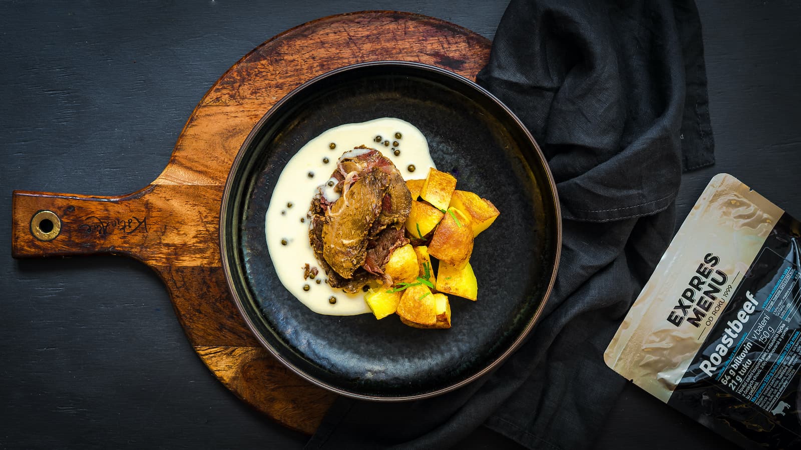 Roastbeef od Expres Menu s pepřovou omáčkou